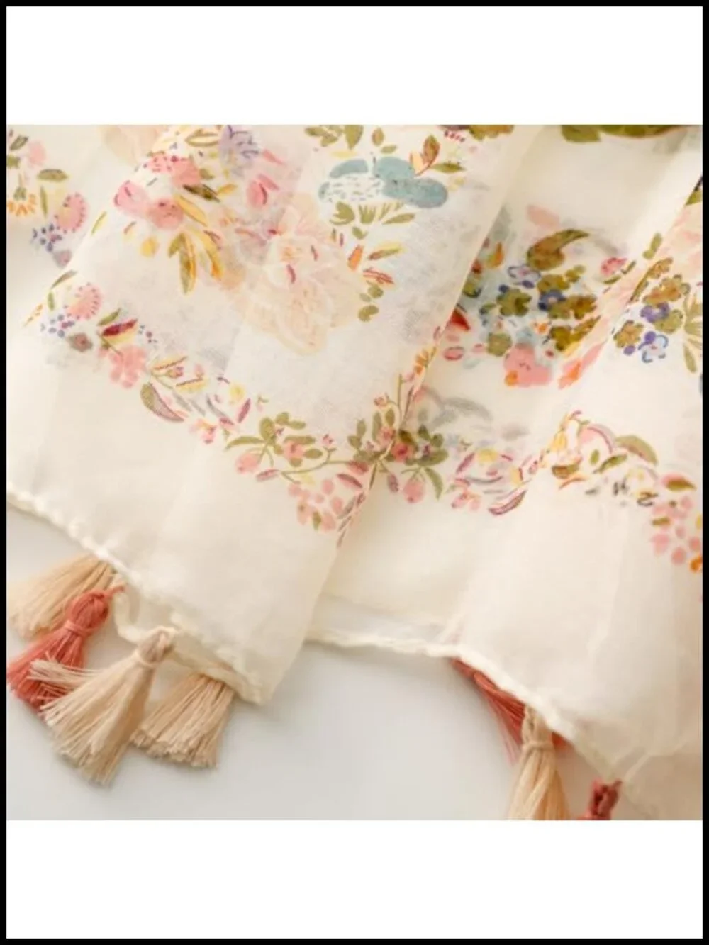Boho Fringed Beaded Pashmina Scarf Wrap Shawl Lightweight Oversized Women's